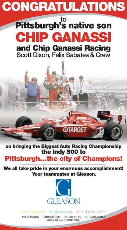 Gleason &quot;Chip Ganassi&quot; ad