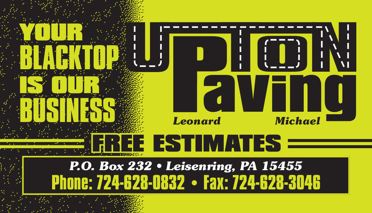 Upton Paving business card