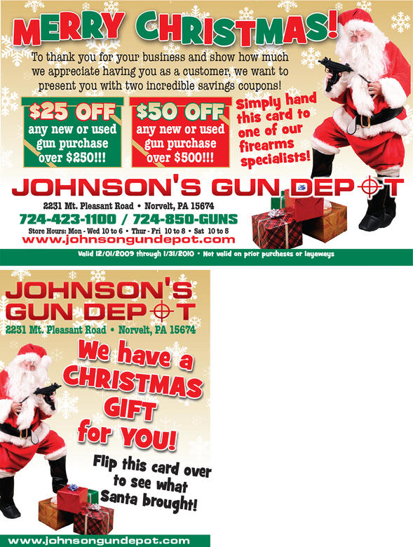 Johnson's Gun Depot "Christmas" mailer
